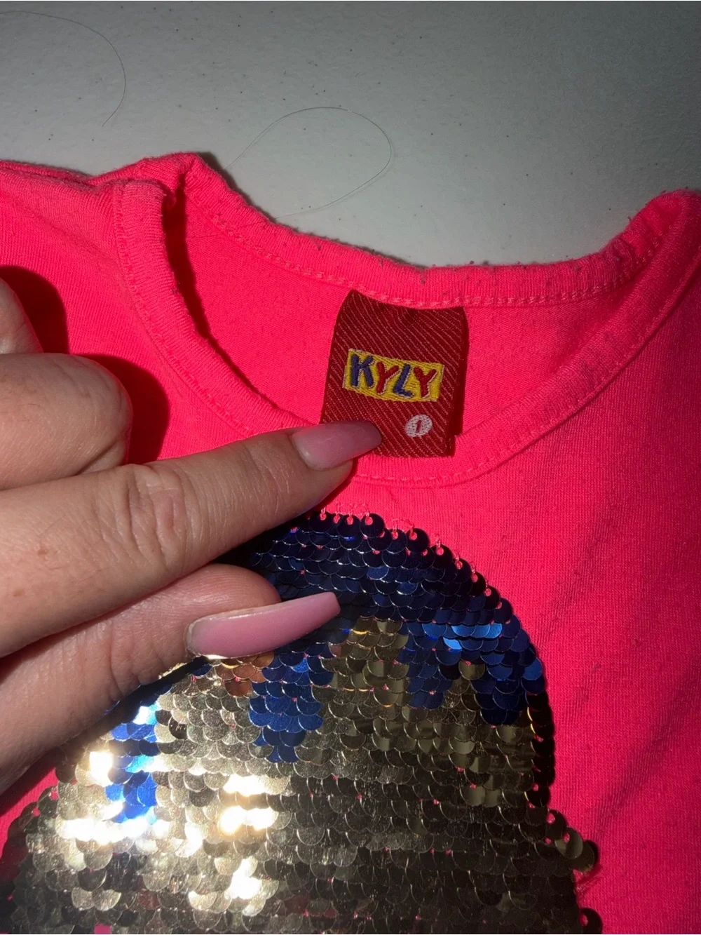 Kids Pink sequin ice cream graphic tee size 1 T0123